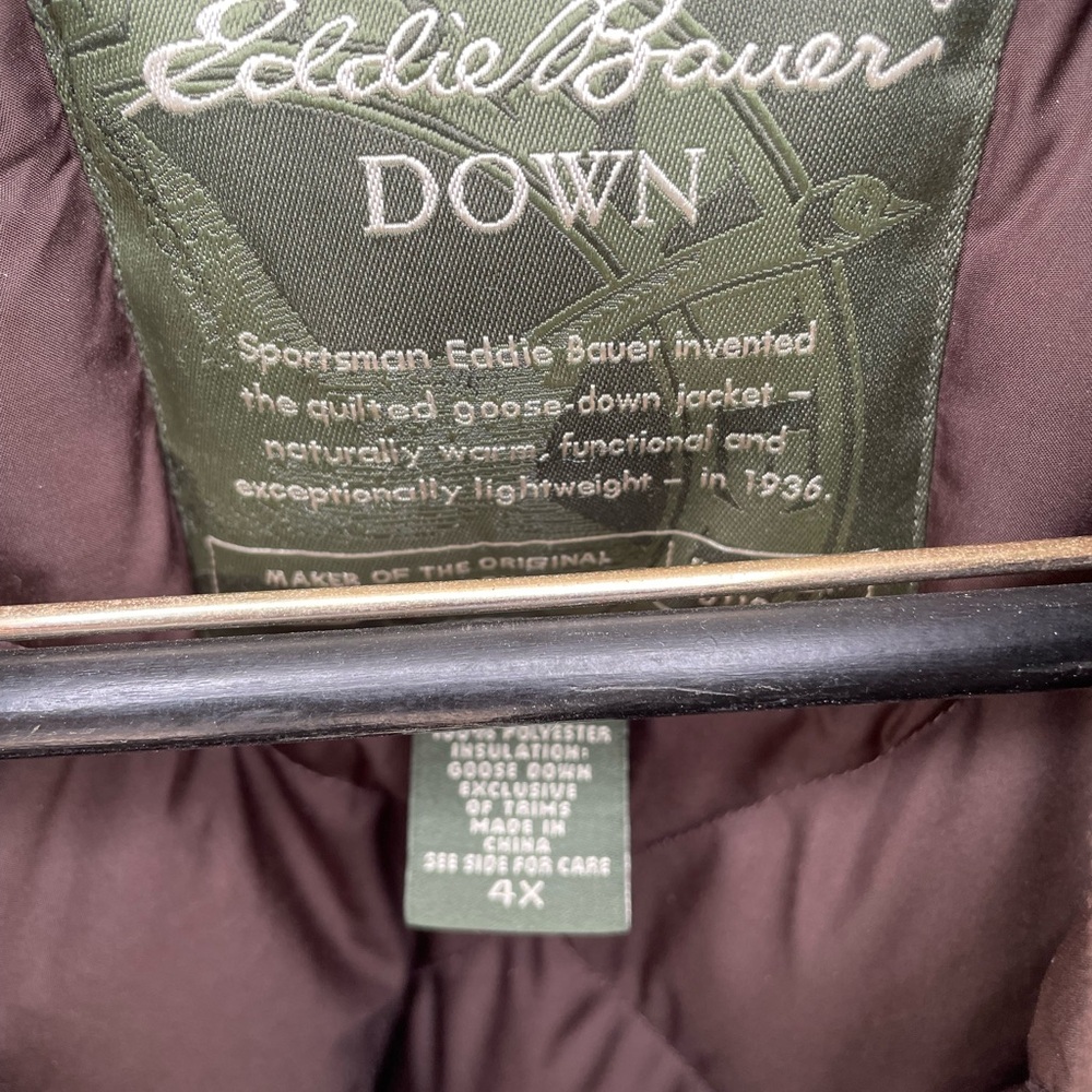 Eddie Bauer Men's Brown Down Jacket - Picture 2 of 4